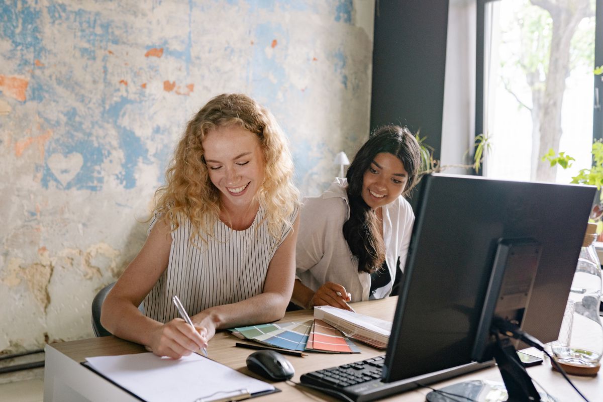 Two colleagues working through a shift together